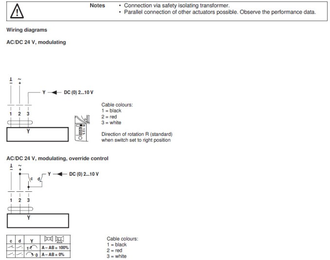 Электрическое подключение TRY24-SR 