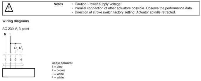 Электрическое подключение AVK230A-3 