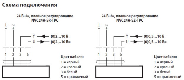 Электрическое подключение NVC24A-SR-TPC 