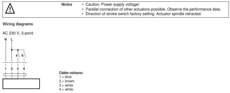 Электрическое подключение AVK230A-3 
