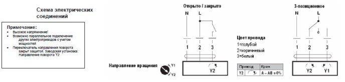 Электрическое подключение SR230P 