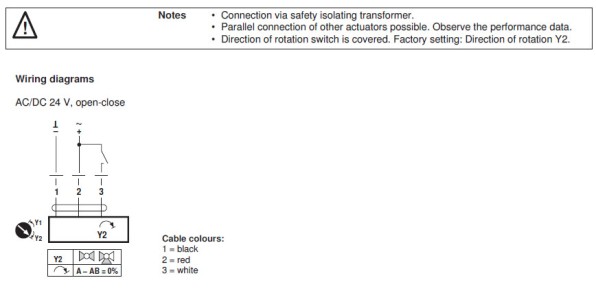 Электрическое подключение SRQ24A 
