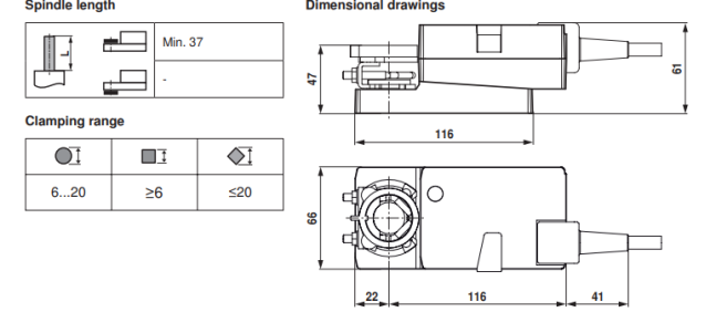 Габаритные размеры LM24A-SR 